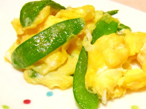 お弁当に★絹さやの卵炒め